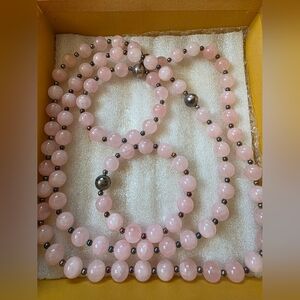 QVC Milor Italy? Rose Quartz & Gunmetal 4-Piece Jewelry Wardrobe